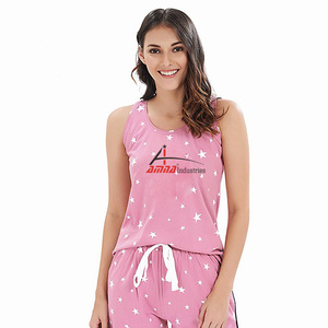 Chemise sans manches légère et à col rond, ensemble de deux pièces, pour femmes, vente en gros, nouvelle collection été - Product Image 3