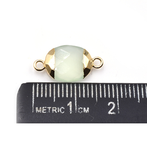 Calcedonia Aqua de 16-18 mm con Conector Ovalado Chapado en Oro para la Fabricación de Joyas - Product Image 2