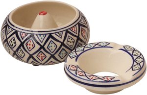 ที่เขี่ยบุหรี่เซรามิกงานฝีมือสไตล์โบฮีเมียน สำหรับใช้ภายนอกและภายในอาคาร ตกแต่งบ้านและสำนักงาน ทำด้วยมือตามสั่ง ผลิตในรัฐแมสซาชูเซตส์ - Product Image 3