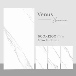 Venus Bianco - 600x1200mm Digital Glazed Polished Porcelain Tiles in White Glossy Finish by Ncraze Ceramic ISO Certified