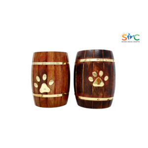 Drum Shaped Wooden Pet Urn wooden urns <b>for</b> <b>ashes</b> beautiful wood urns <b>for</b> <b>ashes</b> cremation urns made of wood - Product Image 2