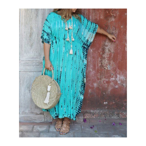 High Quality Cotton Tie Dye Ethnic Maxi <b>Long</b> Sleeve Breathable Summer <b>Kaftan</b> Dress for Women Bulk Buyers - Product Image 1