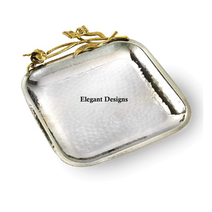 Plateau de service en acier inoxydable le plus vendu plat en gros décoratif en métal d'excellente qualité nouveauté - Product Image 3