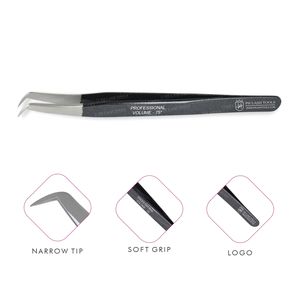 Pince à épiler professionnelle pour l'extension de cils, pince à cils enduite de couleur noire, pince à cils avec étiquette privée - Product Image 1
