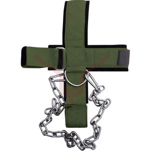 Arnés de cabeza para levantamiento de pesas, herramienta para gimnasio, cuello, con cadena de acero - Product Image 6