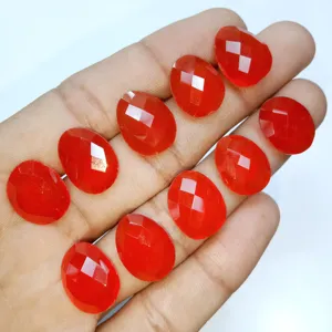 Vente Pierre précieuse naturelle de qualité supérieure Cabochons en forme d'oeuf ovale en forme d'onyx rouge à la mode Pierre précieuse en vrac du fournisseur du fabricant