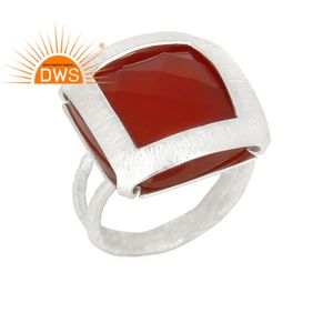 Indio esterlina sólida bien de diseñador de plata de las mujeres anillo de la joyería al por mayor venta al por mayor nueva llegada de ónix rojo anillo de piedras preciosas fabricante - Product Image 1