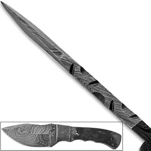 Custom OEM Handmade Damascus Steel Blade Forged <b>Knife</b> with Leather Sheath for Outdoor Camping Use - Product Image 3