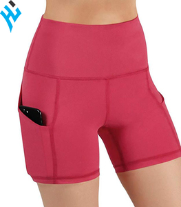 Shorts de motard, d'athlétisme et de course à pied, avec poche latérale, Logo personnalisé, décontracté, pour femmes, vêtements actifs - Product Image 2
