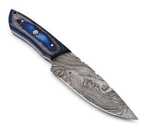 Couteau à lame fixe en acier damas fait à la main personnalisé ZR1507 OEM manche en bois de sécurité pour la chasse en plein air et le camping à usage industriel - Product Image 1