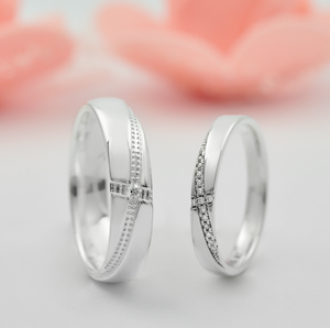 Anillos Unisex de Plata de Ley 925 Chapados en Oro para Aniversario de Boda, Compromiso Romántico, Time Oath - Product Image 4