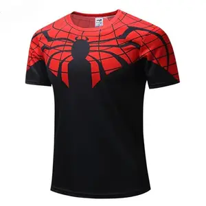Мужская футболка с принтом аниме Человек-паук, индивидуальная футболка для фитнеса с сублимационной печатью для мужчин