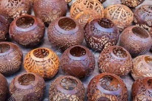 Portavelas de cáscara de coco verde eco life, para decoración del hogar - Product Image 5