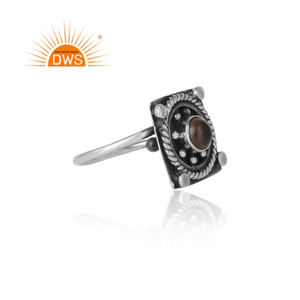 Bague en argent Sterling 925 — vente en gros de bijoux, pierre précieuse en Quartz naturel, Design ethnique, vente en gros - Product Image 3