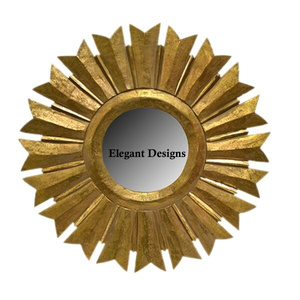 Miroir mural en fer de luxe forme ronde concepteur meilleur miroir fait à la main classique élégant miroir mural décoratif le plus vendu - Product Image 1