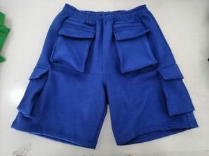 100% coton bio hommes Cargo Shorts respirant élégant coupe ample été Streetwear décontracté taille élastique toile matériel - Product Image 3