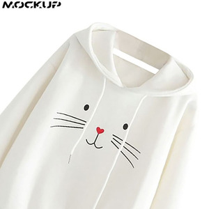 เสื้อฮู้ดดี้ผู้หญิงทรงโอเวอร์ไซส์ สไตล์ลำลอง ผ้าฟลีซ พิมพ์ลายแบบซับลิเมชั่น ปรับแต่งได้ ผ้าทอสำหรับฤดูหนาว รับผลิตแบบ OEM - Product Image 4