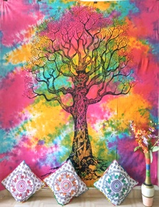 Reine ethnique tenture murale arbre sec fait à la main coton Mandala tapisserie Hippie imprimé literie décor à la maison par les expéditeurs indiens - Product Image 5