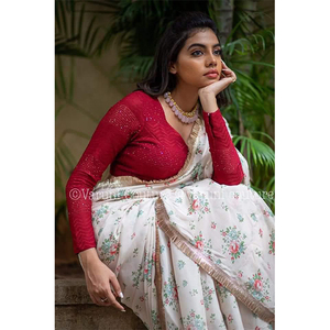 Premium diseñador indio estilo paquistaní Georgette Saree con hermosas lentejuelas bordado señoras blusa para fiestas de boda - Product Image 2