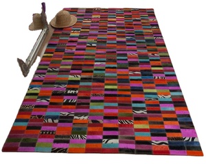 Mejor Precio Contemporáneo Patchwork Cuero Alfombra Lavable-Al Por Mayor - Product Image 1