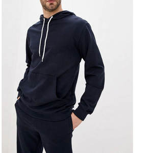 Ensemble de survêtements de jogging de sport contrastés pour hommes, 2 pièces, pantalons de survêtement à capuche, polaire d'hiver, grande taille - Product Image 4