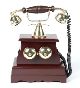 Travail rétro téléphone fixe en bois et laiton Antique téléphone bureau téléphone cadran rotatif travail téléphone ligne terrestre à la main - Product Image 3