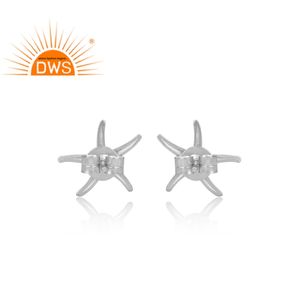 Handmade 925 Sterling Plain <b>Silver</b> <b>Stud</b> <b>Earrings</b> Manufacturer Jewelry Star Design <b>Stud</b> <b>Earring</b> Supplier Jewelry - Product Image 3