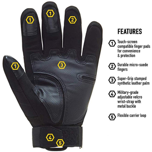 Guantes tácticos de policía, manoplas de ajuste y transpirables, de la mejor calidad, con logotipo personalizado, guantes resistentes al corte militares - Product Image 3