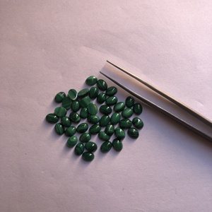 หินมาลาไคต์ธรรมชาติขนาด5มม. 6มม. 7มม. อัญมณีทรงไข่ทรงหลวมปรับเทียบขนาดได้ - Product Image 1