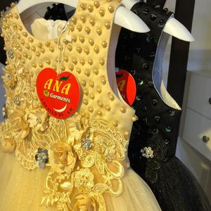 Zari Ferry Nouvelle Collection Robes en Satin pour Bébé Filles Design Floral Meilleure Robe pour Printemps Été Fêtes Fleur Décorée - Product Image 5