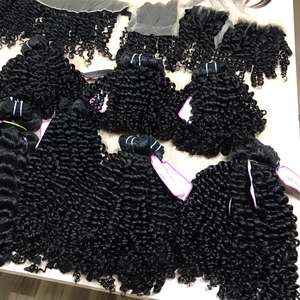 Extensions de cheveux Remy très ondulés pour femmes noires,, prix en gros, mèches avec Frontal closure, très bonne qualité - Product Image 2