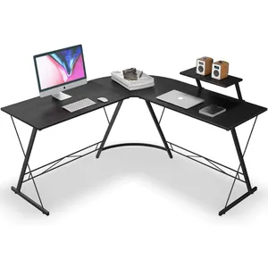 L รูปโต๊ะ,51 "Home Office มุมโต๊ะชั้นวางเกมโต๊ะคอมพิวเตอร์ Monitor Stand