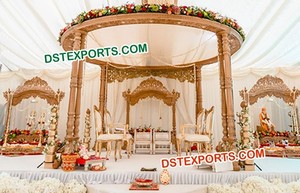 Grand Mandap de mariage en bois Anaya, thème blanc, pour mariages indiens, décoration événementielle, Royaume-Uni et Australie - Product Image 6