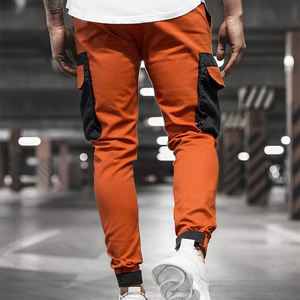 Pantalones deportivos con bolsillo lateral para hombre, pantalón de chándal elástico apilado con cremallera - Product Image 2