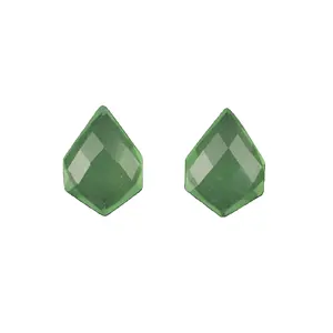 9x15mm en kaliteli doğal Faceted fantezi kesim yeşil kalsedon Briolette taş takı yapma Reiki şifa kristal taş