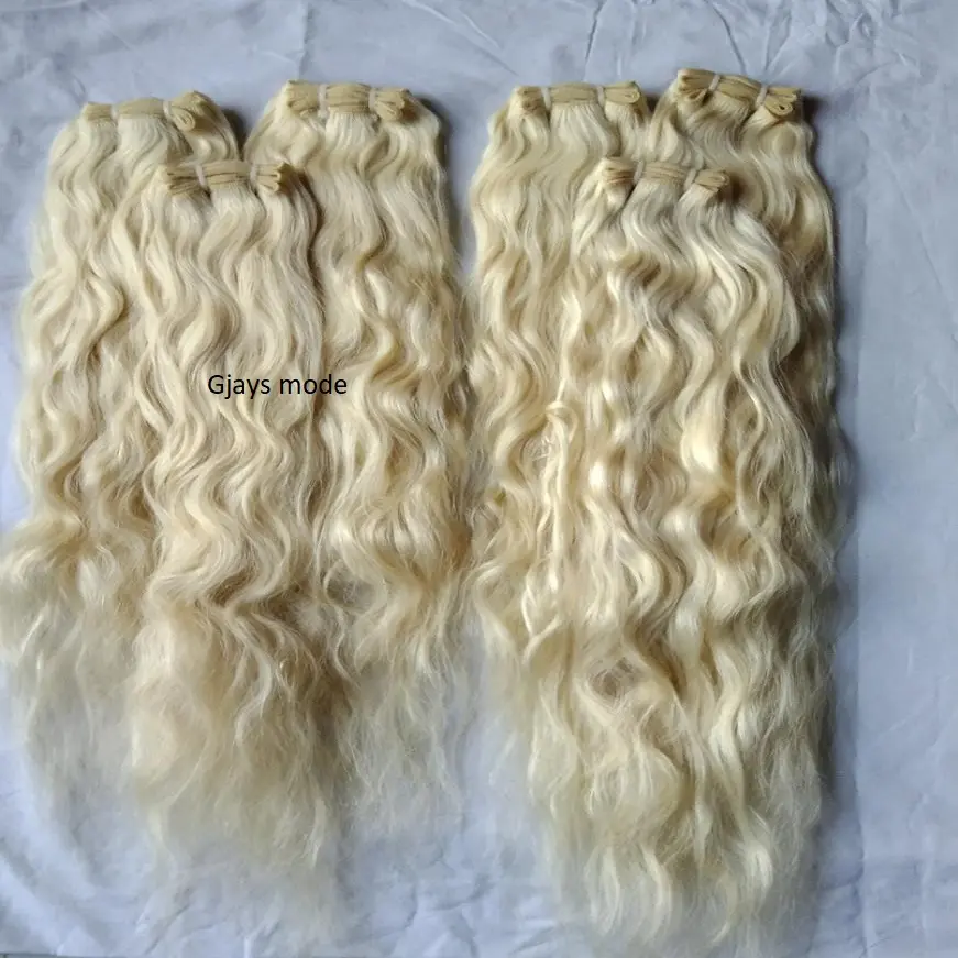 10-40 ZOLL SÜD INDIAN RAW INDIAN BLONDE NATÜRLICHES WELLEN HAAR MIT AUSGESTELLTEN CUTICLES 613