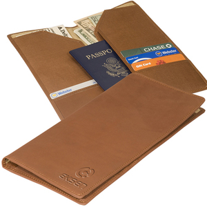 Organizador de Viaje Unisex de Cuero PU con Cierre Abierto y Decoración de Letras, Acabado Natural - Product Image 2