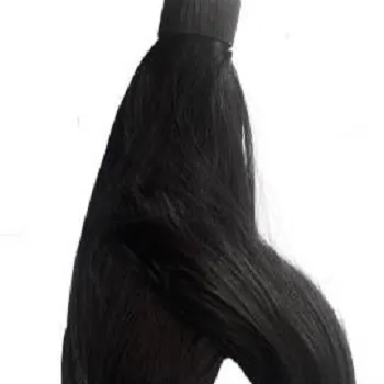 Pferdes chwanz 24 Zoll für schwarze Frauen Straight Half Up Half Down Natur haar Kordel zug Pferdes chwanz Haar verlängerungen