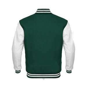 Chaqueta de lana de manga de cuero para hombre, chaqueta de béisbol de diseño personalizado para exteriores, chaquetas de universidad para invierno - Product Image 2