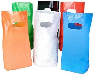 Sacs en plastique à joint inférieur découpés avec des poignées découpées sac sac en plastique découpé avec des matrices - Product Image 1