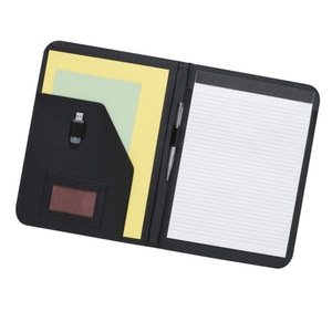 Custom Logo Genuine Leather Business Presentation <b>Folder</b> <b>A4</b> Size Black File <b>Folders</b> for <b>Conference</b> - Product Image 1