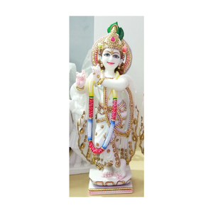 สวยสีขาวหินอ่อน Kanha ประติมากรรม - Product Image 1