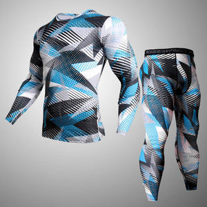 Wholesale Compression Pants Shirt Top Long Sleeve Jacket Set Suit Face Cover Gym Fitness Sets 5Pcs Men's Workout Clothes - Product Image 4