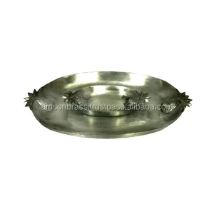 Conjunto de 2 Forma Oval Abacaxi Handle Prato Home & Hotel Cozinha Item Bandeja & Prato Pratos de Metal de Qualidade Premium Prato