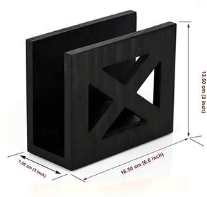 Porte-serviettes en fer en métal noir taille moyenne haute qualité forme personnalisée prix abordable décor de Table élégant - Product Image 3