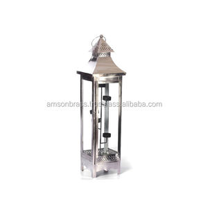 Lanterne en métal faite à la main de haute qualité lanterne à bougie chauffe-plat décorative pour la décoration de festival lanterne coupe-vent - Product Image 1