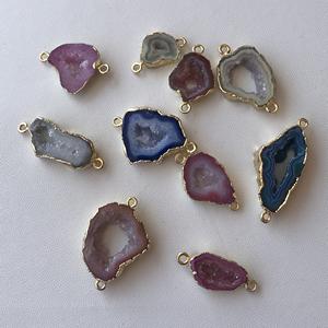 Conector de bisel de piedras preciosas Druzy de ágata con forma de mezcla de colores para fabricación de joyas Venta de fábrica Tienda en línea en el distribuidor de precio de fábrica - Product Image 2