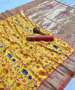 Saris en soie Banarasi, vêtements de fête, vêtements de mariage indiens - Product Image 3