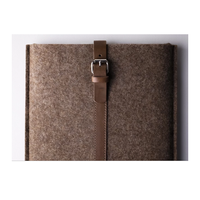 Housse de protection en cuir PU et feutre marron pour ordinateur portable, sacoche, mallette pour MacBook Air Pro