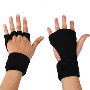 Guantes de gimnasio para levantamiento de pesas, de cuero, para Fitness, 3 agujeros, agarre de mano para gimnasia, soporte de muñeca - Product Image 5